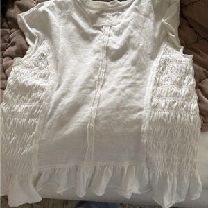 We The Free  White Ruffle Blouse